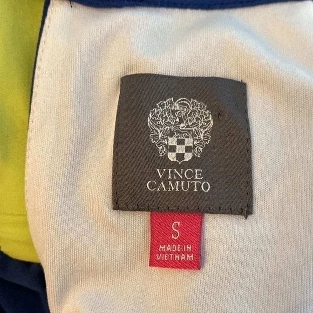 Vince Camuto blue white neon green color block jersey jumpsuit MM2